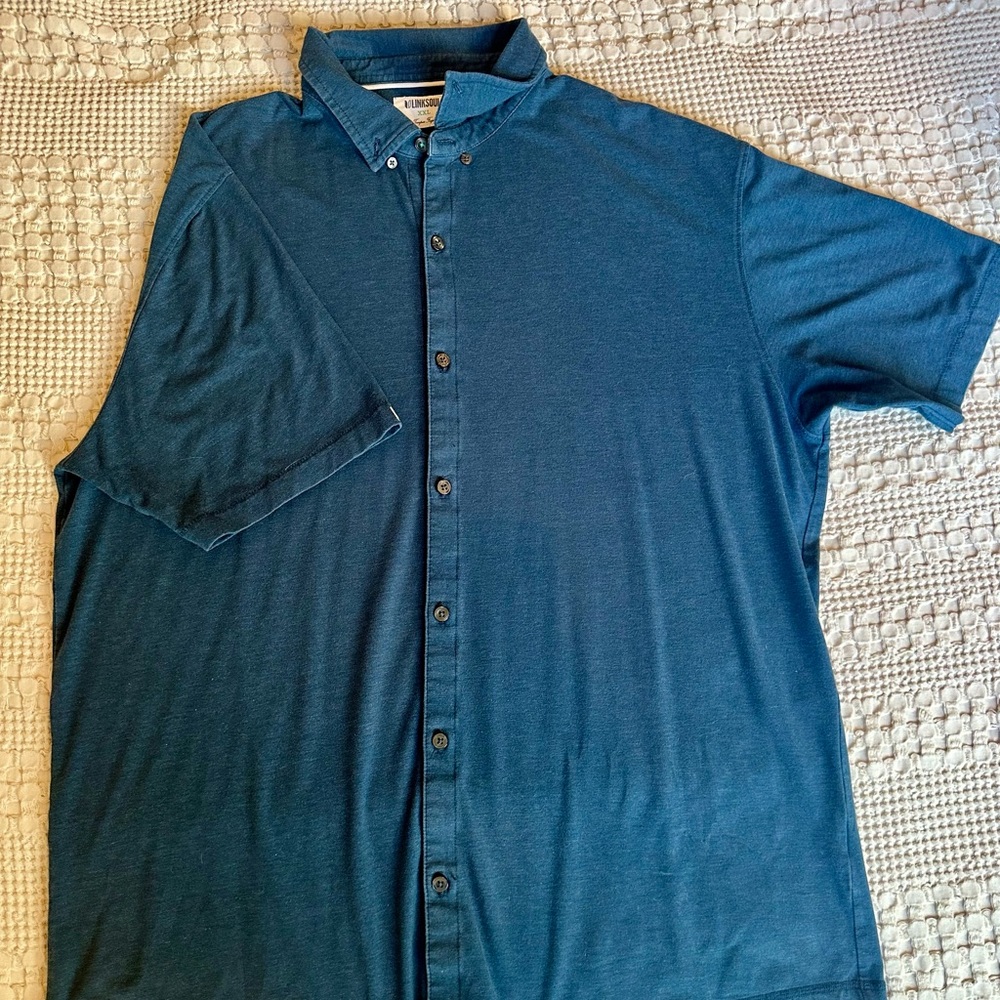 Linksoul Teal Casual Button-Down Shirt